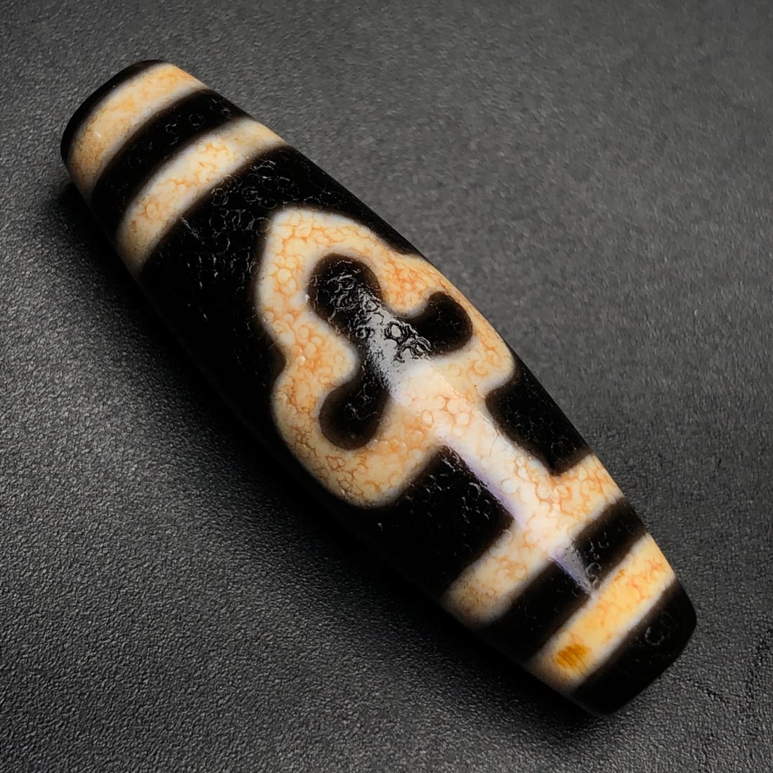 An Exquisite Bodhi Tree Pattern Dzi Bead Pendant - 8