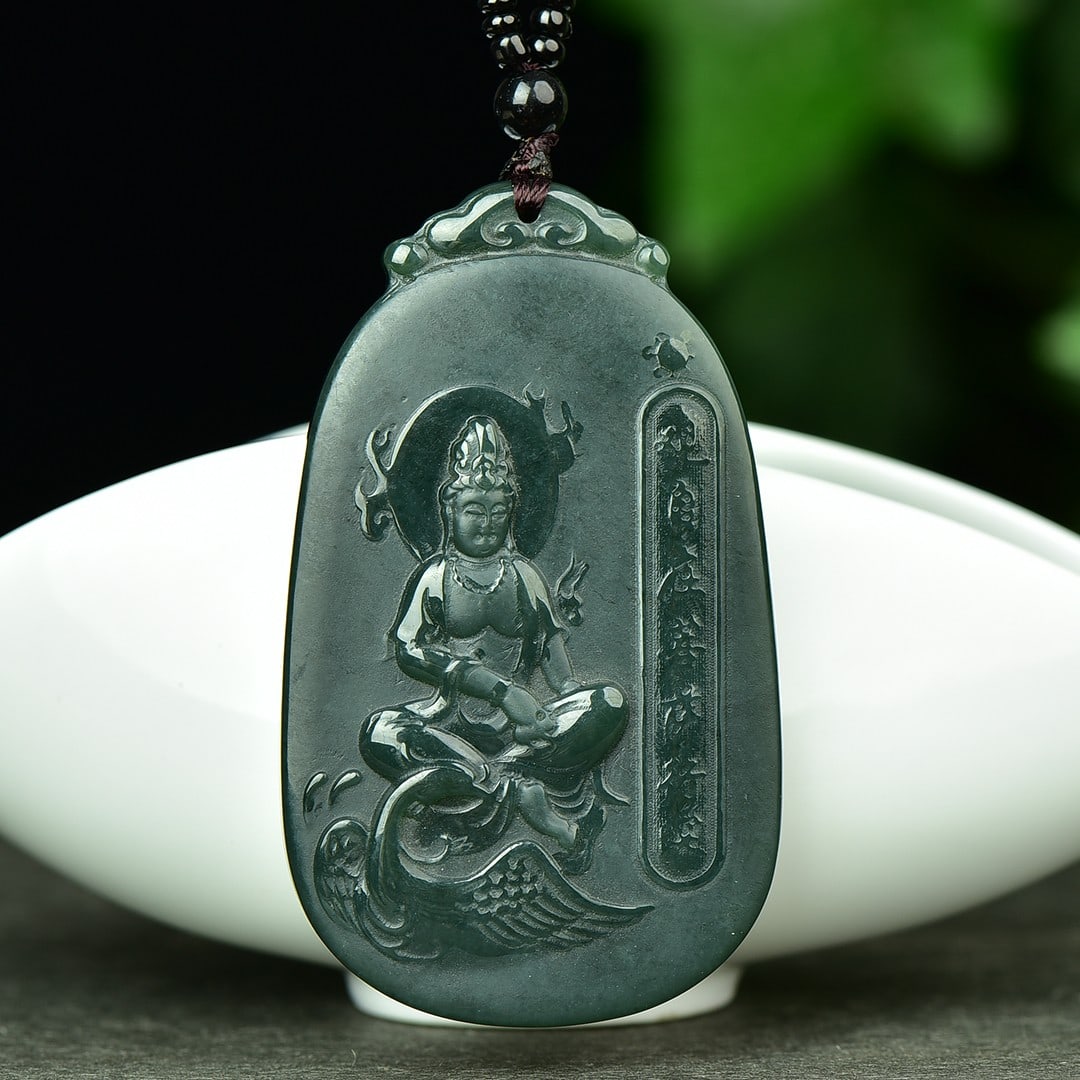 An Exquisite Sapphire Avalokitesvara Pattern Pendant - 3