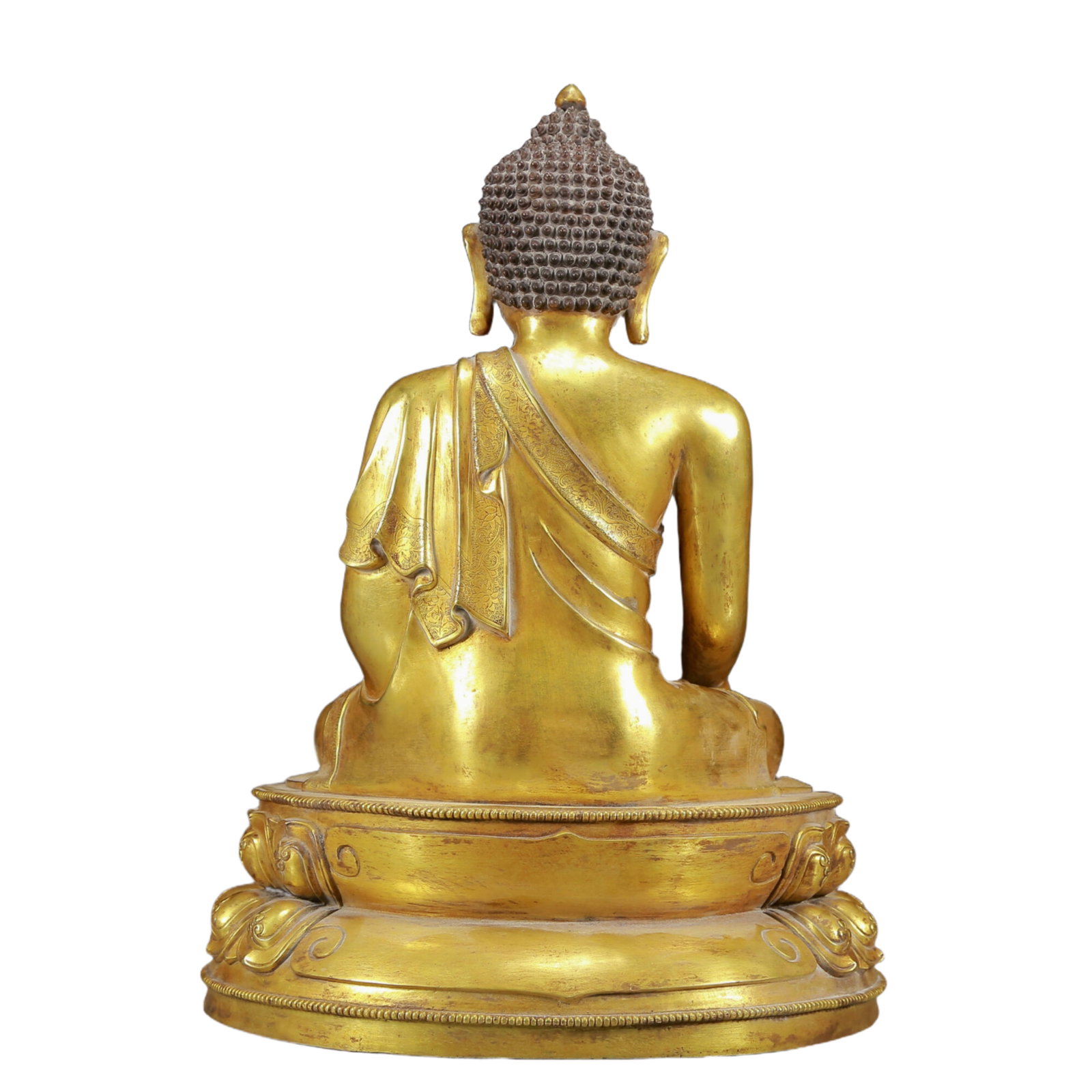 A Solemn Gilt Bronze Statue of Sakyamuni - 10