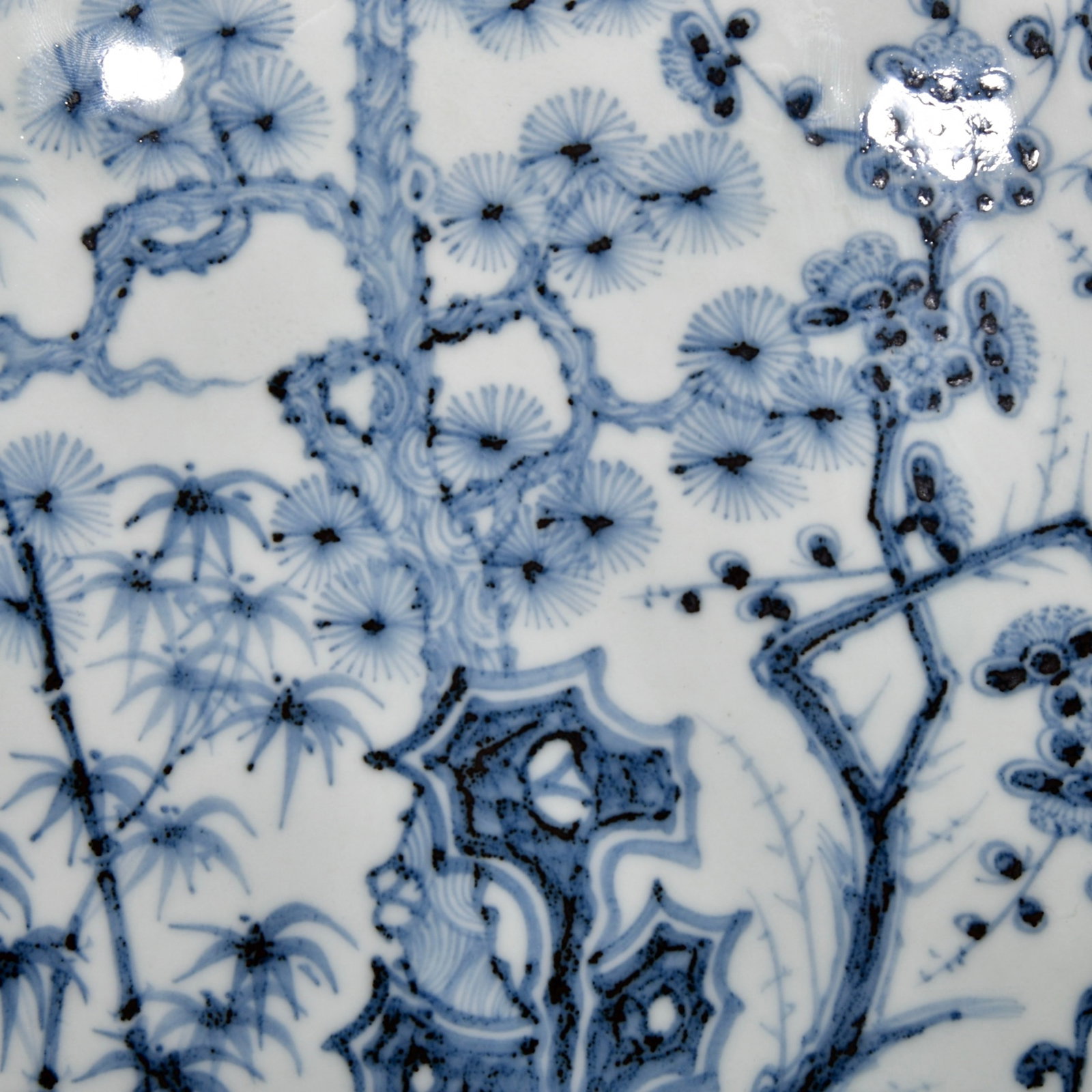 An Exquisite Blue and White Pine, Bamboo and Plum Blossom Pattern Four Ears Vase - 6