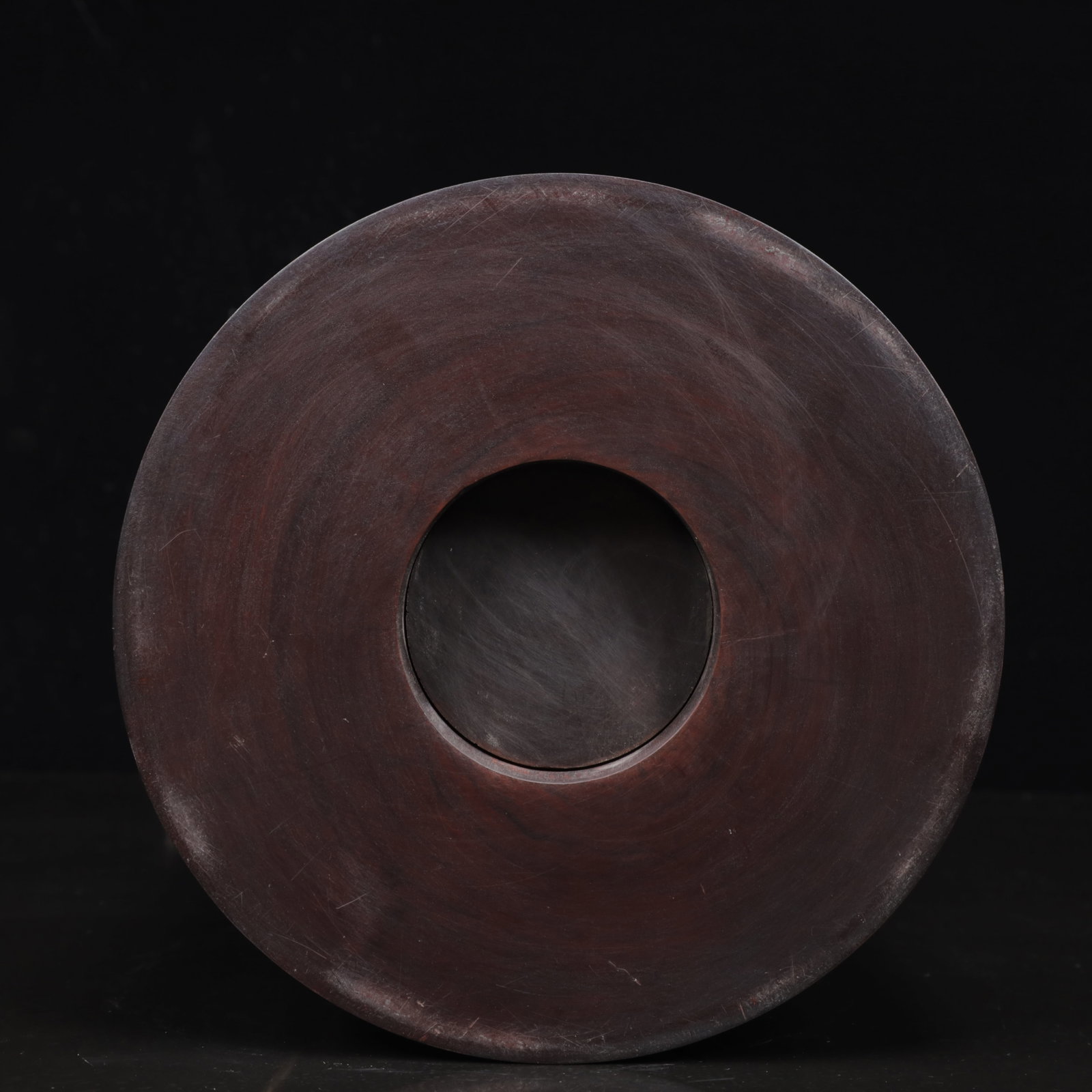 An Exquisite Zitanwood Figure Pattern Brush Pot,Inlaid Gems - 12