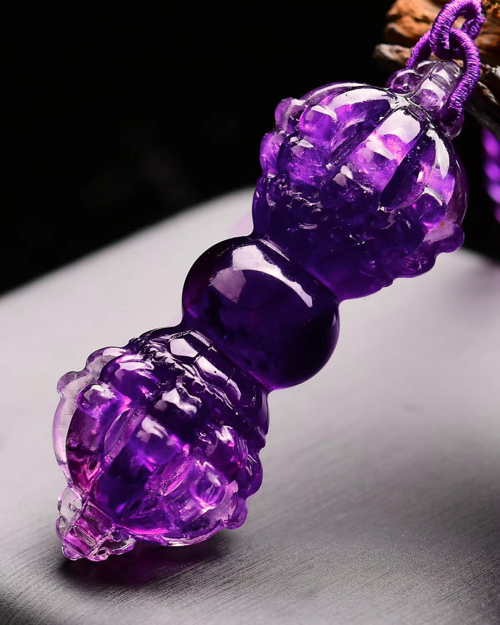 An Exquisite Crystal Vajry Pestle Pendant - 3