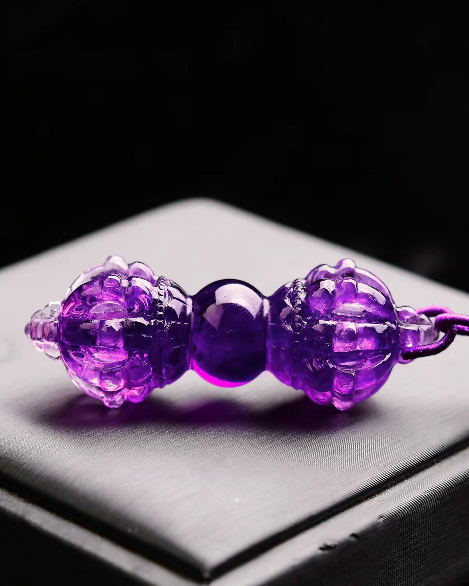 An Exquisite Crystal Vajry Pestle Pendant - 4