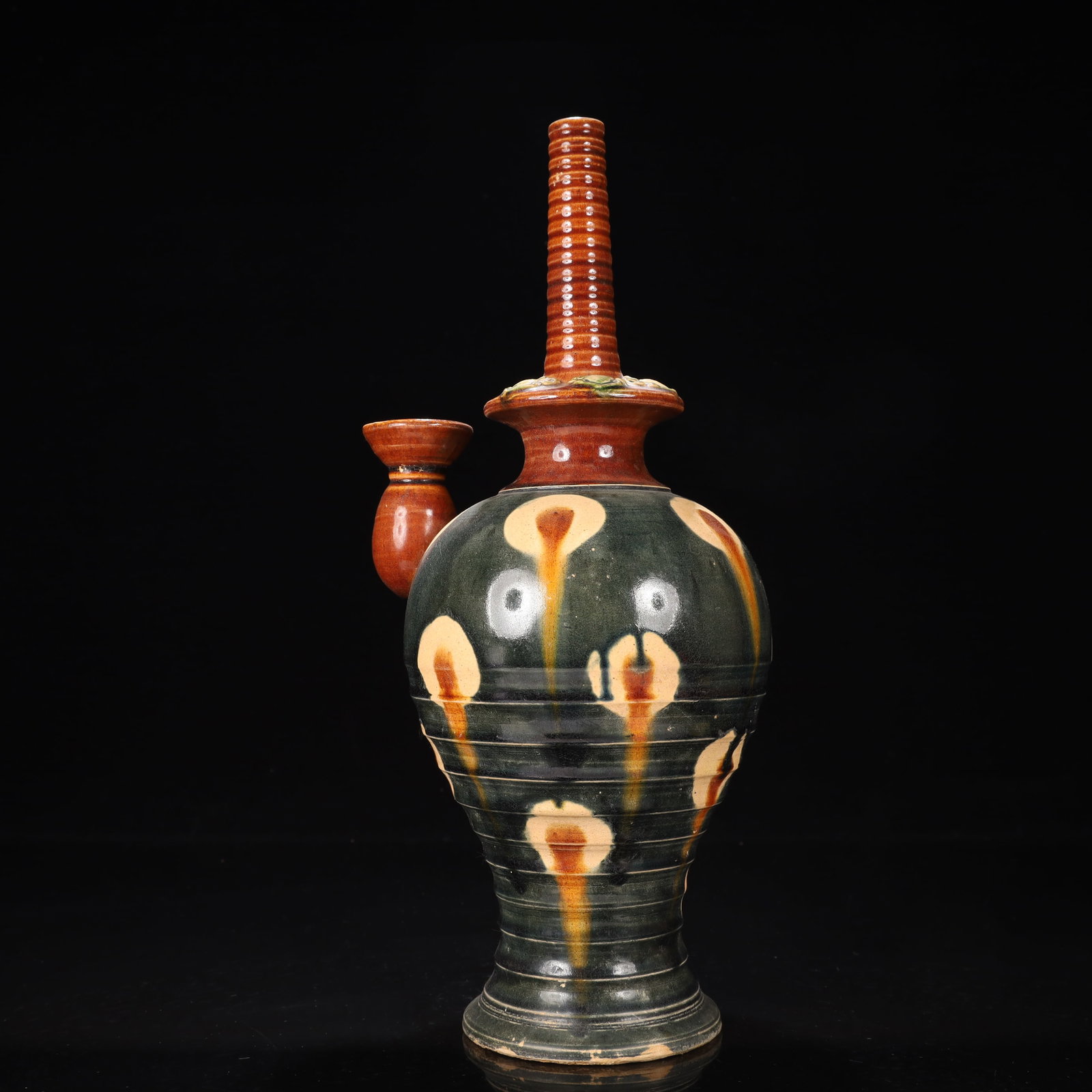 A Rare Tang Tri-Color Glazed Pottery Vase - 10