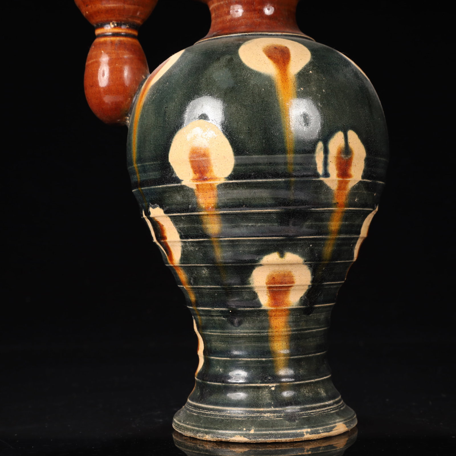 A Rare Tang Tri-Color Glazed Pottery Vase - 3