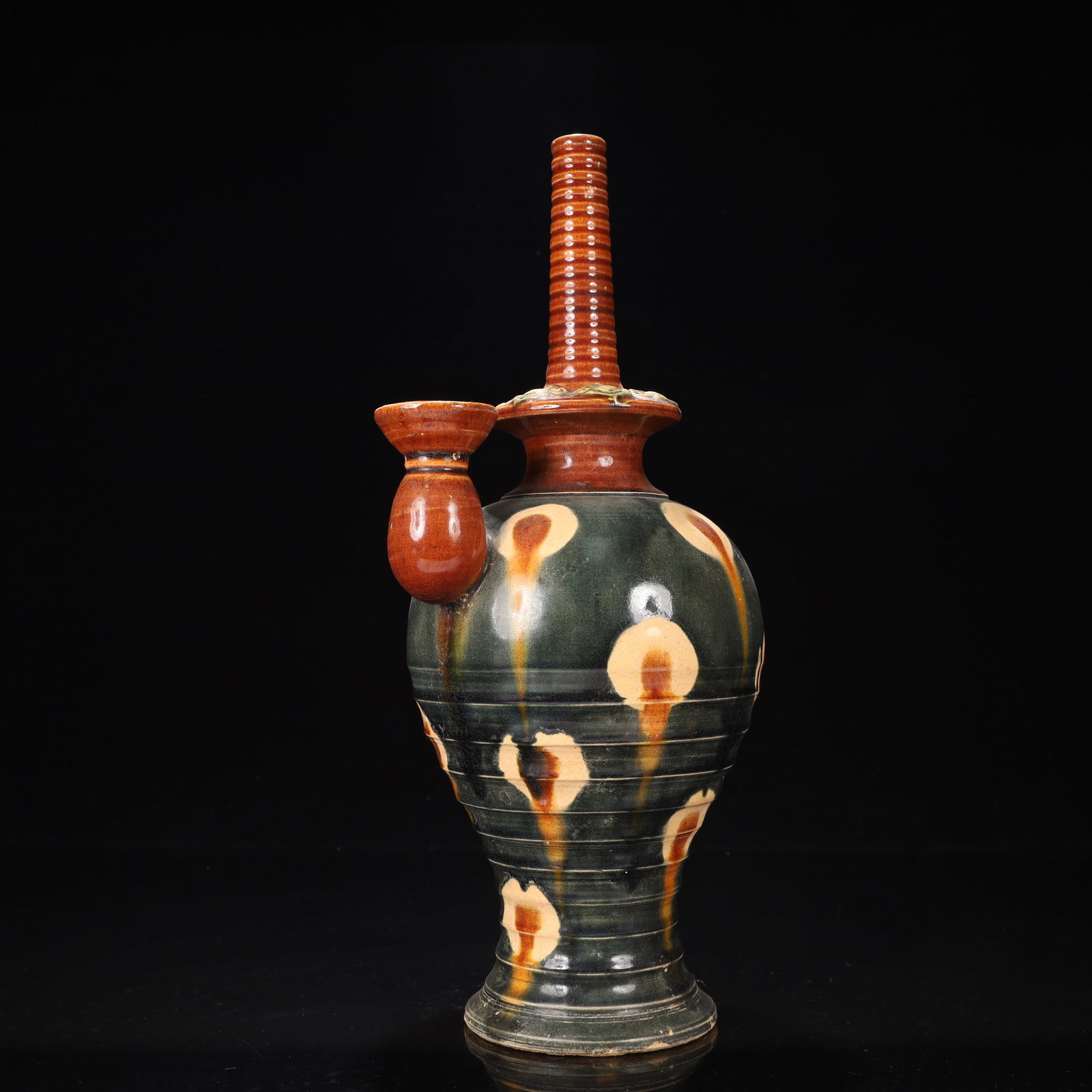 A Rare Tang Tri-Color Glazed Pottery Vase - 4