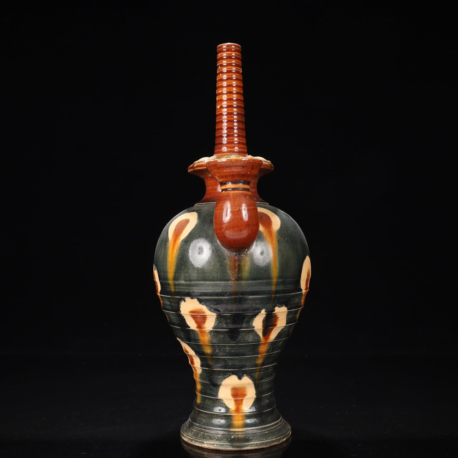 A Rare Tang Tri-Color Glazed Pottery Vase - 5