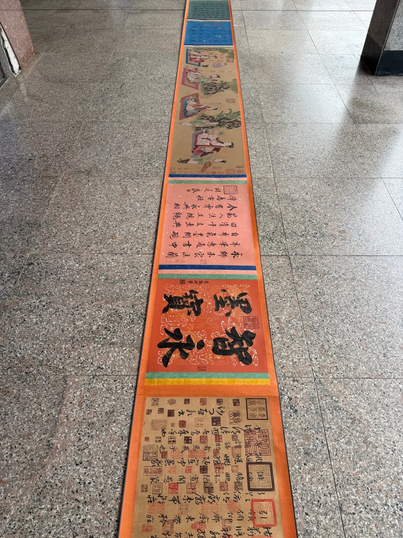 A Chinese Hand Scroll Ink Calligraphy on Silk,Shi Zhiyong - 7