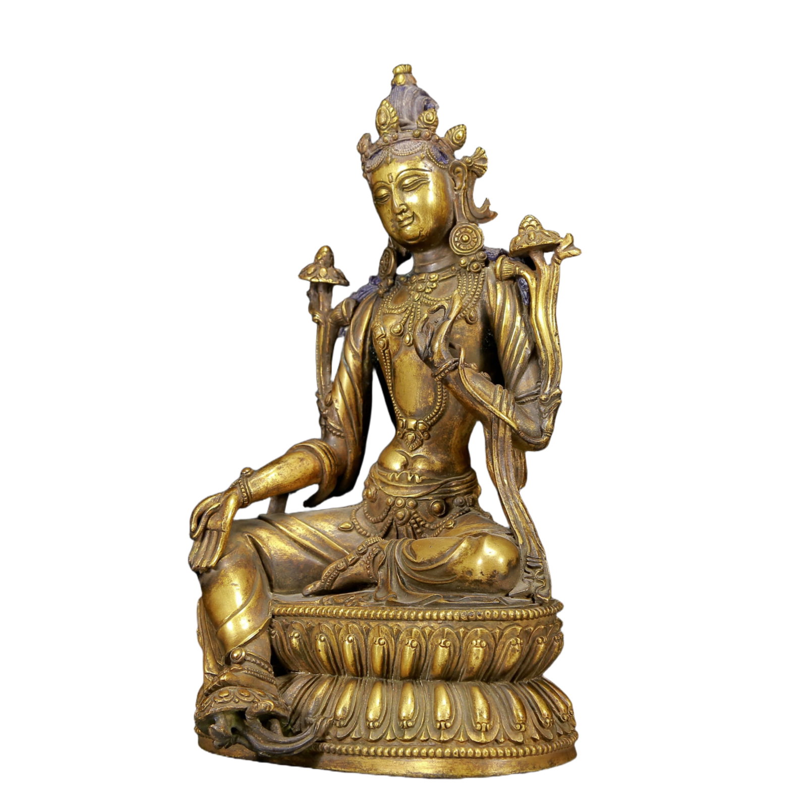 A Solemn Gilt Bronze Statue of Sakyamuni - 4