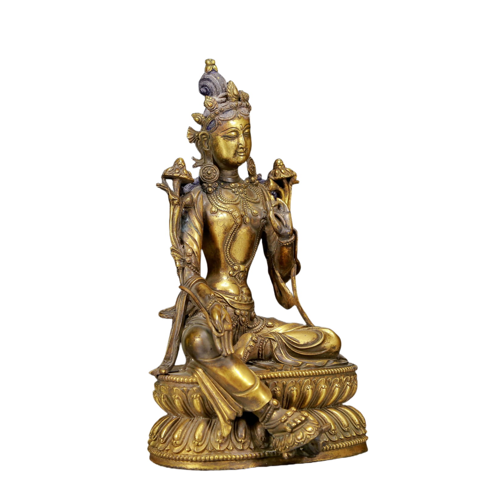 A Solemn Gilt Bronze Statue of Sakyamuni - 6