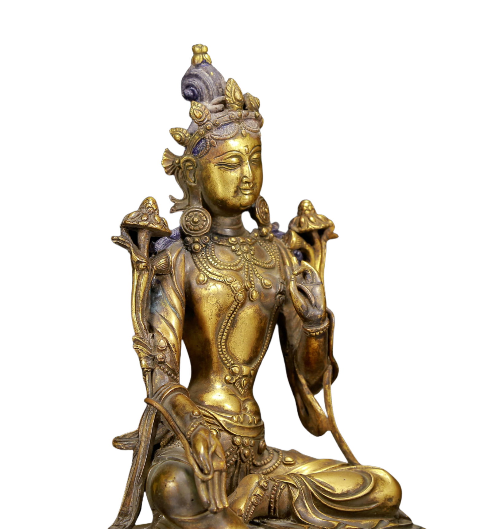 A Solemn Gilt Bronze Statue of Sakyamuni - 7