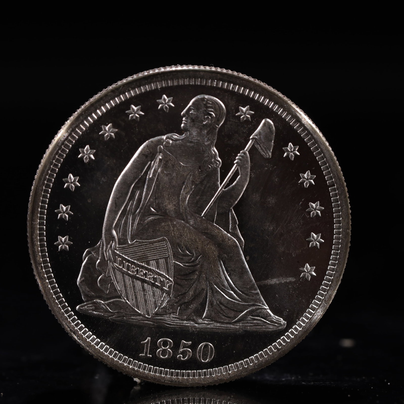USA One Dollar 1850 Coin: Estimated Value:2000-4000 American coin. IN GOD WE TRUST / LIBERTY / 1850 / UNITED STATES OF AMERICA / ONE DOL. Mint Mark: O.Weight:26.9g.