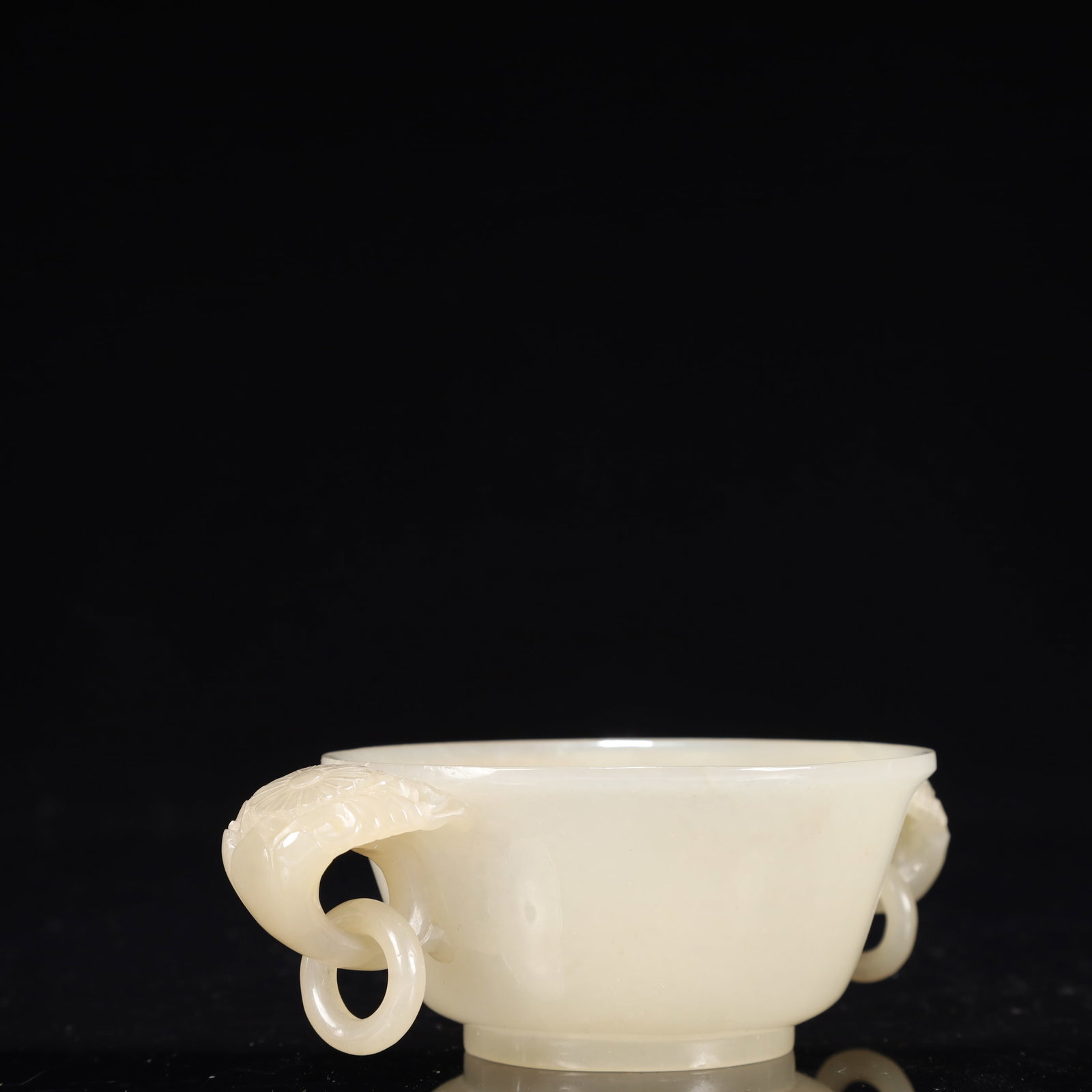 An Exquisite White Jade Double-Ears Cup - 4