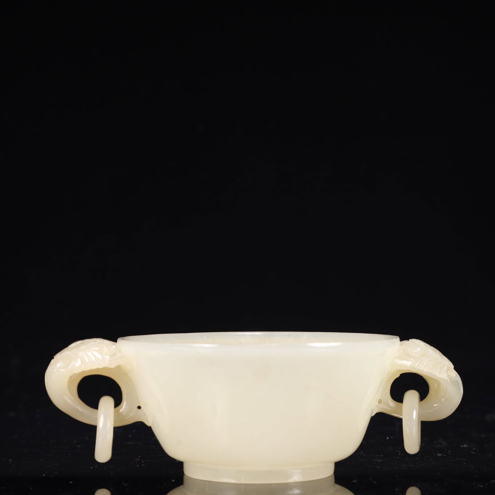 An Exquisite White Jade Double-Ears Cup - 5
