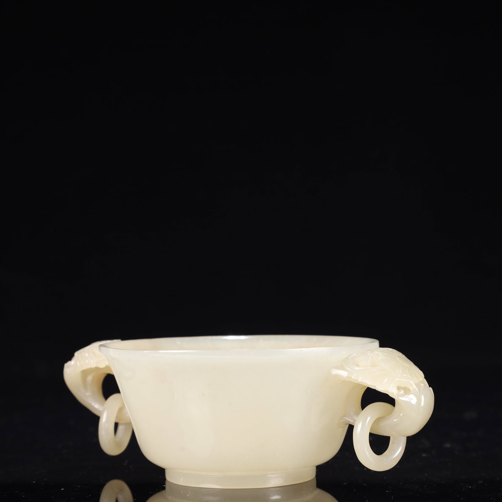 An Exquisite White Jade Double-Ears Cup - 6