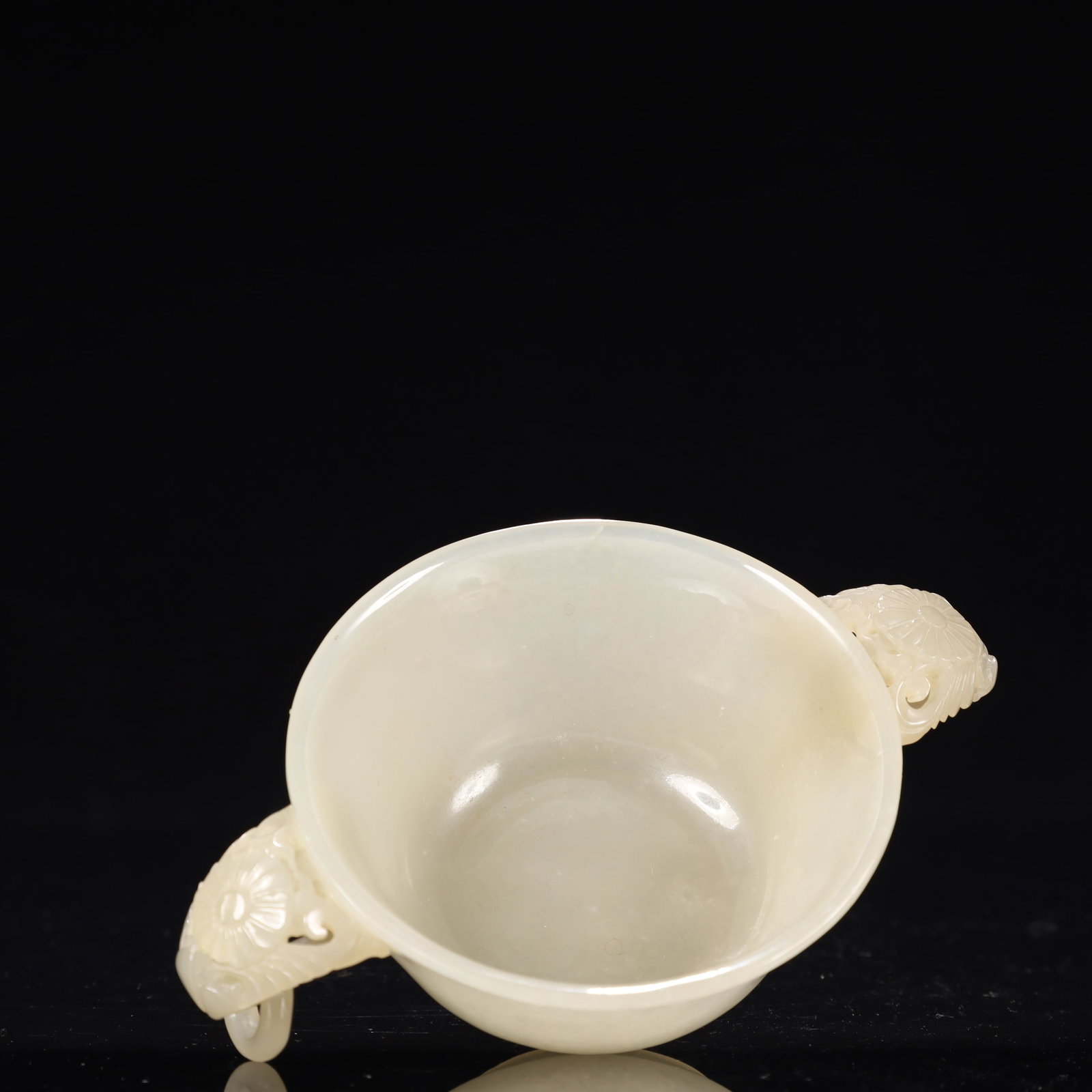 An Exquisite White Jade Double-Ears Cup - 8