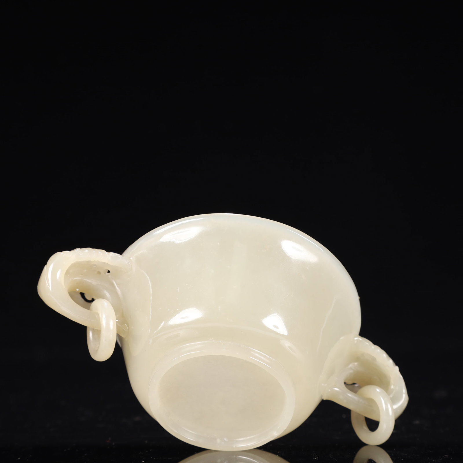 An Exquisite White Jade Double-Ears Cup - 9