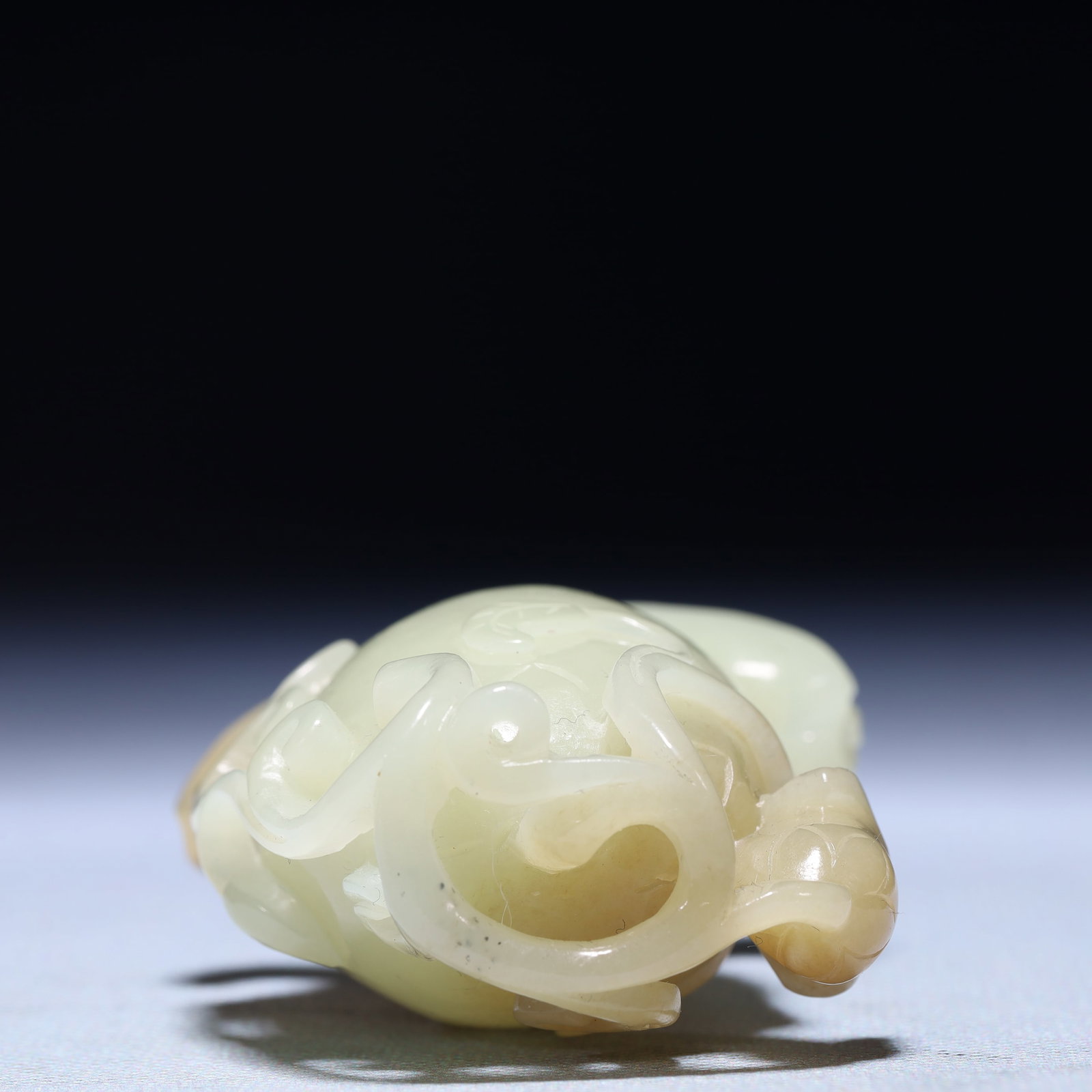 An Exquisite White Jade Flower Pattern Cup - 8
