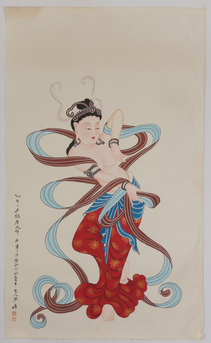 A Chinese Ink Painting of Character and Story on Paper: A Chinese Ink Painting of Character and Story on Paper,Zhang Daqian,Size:48inx28.7in 一幅中国水墨人物故事画,张大千