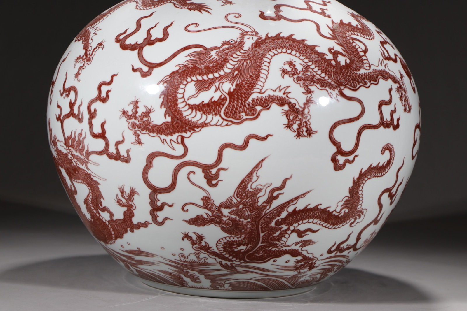 A Huge Underglaze-Red Dragon Pattern Vase - 2