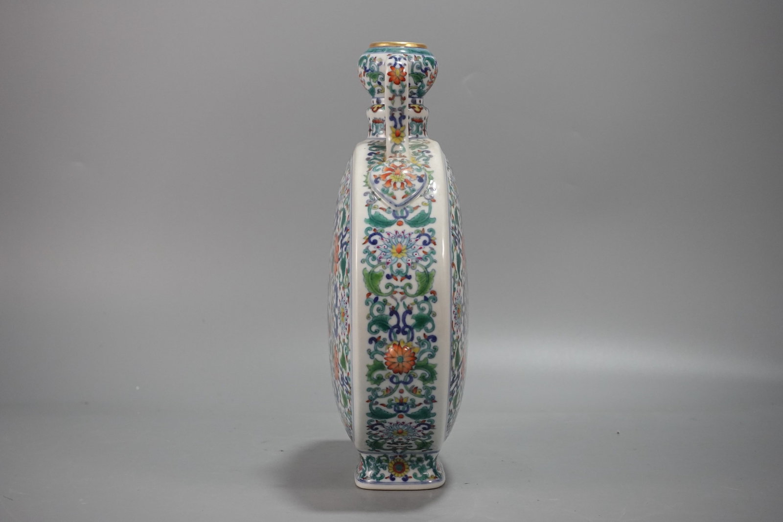 A Rare Doucai Lotus Pattern Double-Ears Vase - 4