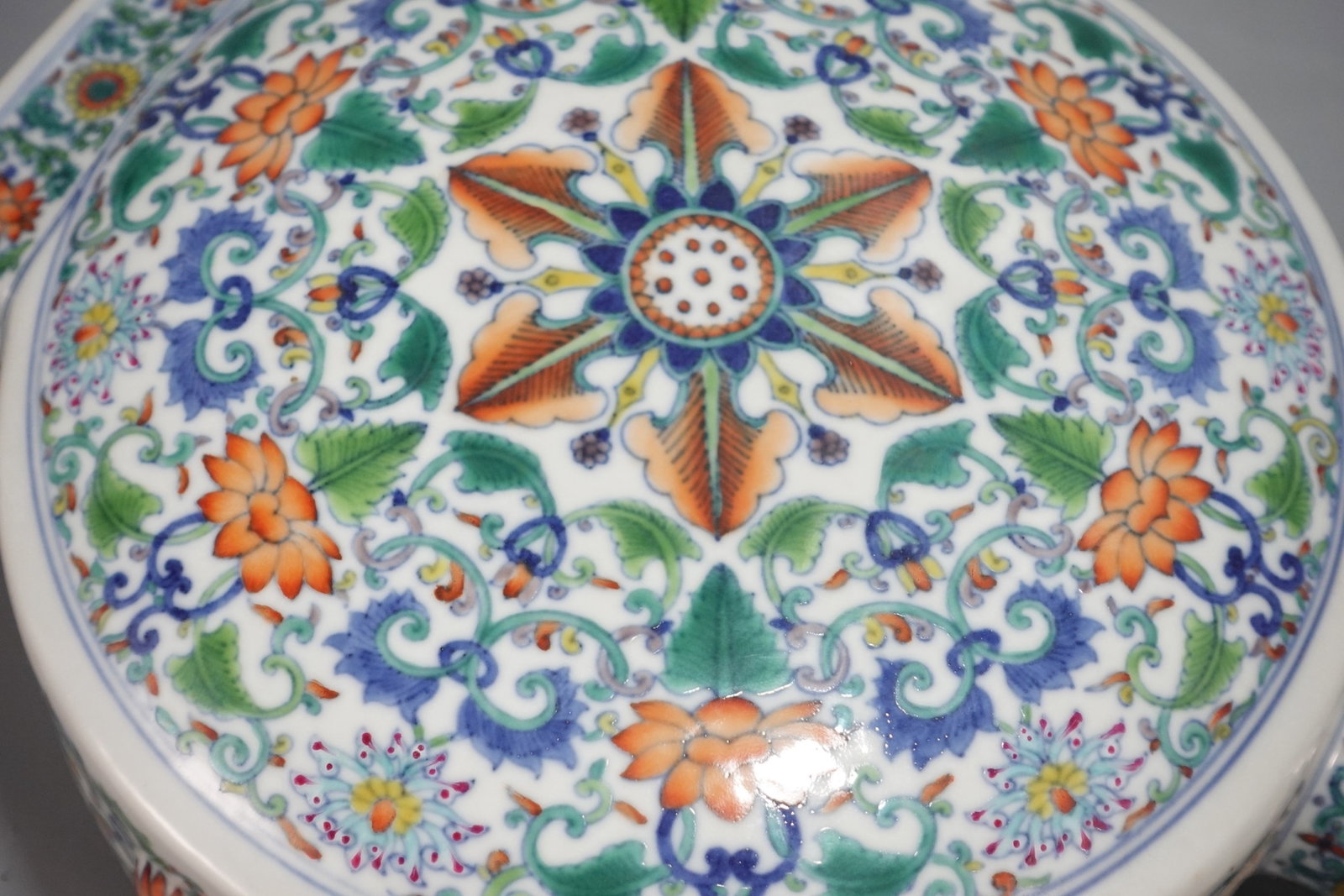 A Rare Doucai Lotus Pattern Double-Ears Vase - 6