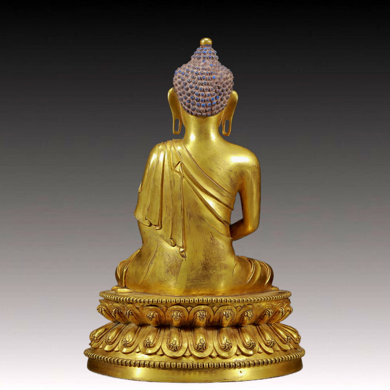 A Pair of Solemn Gilt Bronze Statue of Sakyamuni - 10