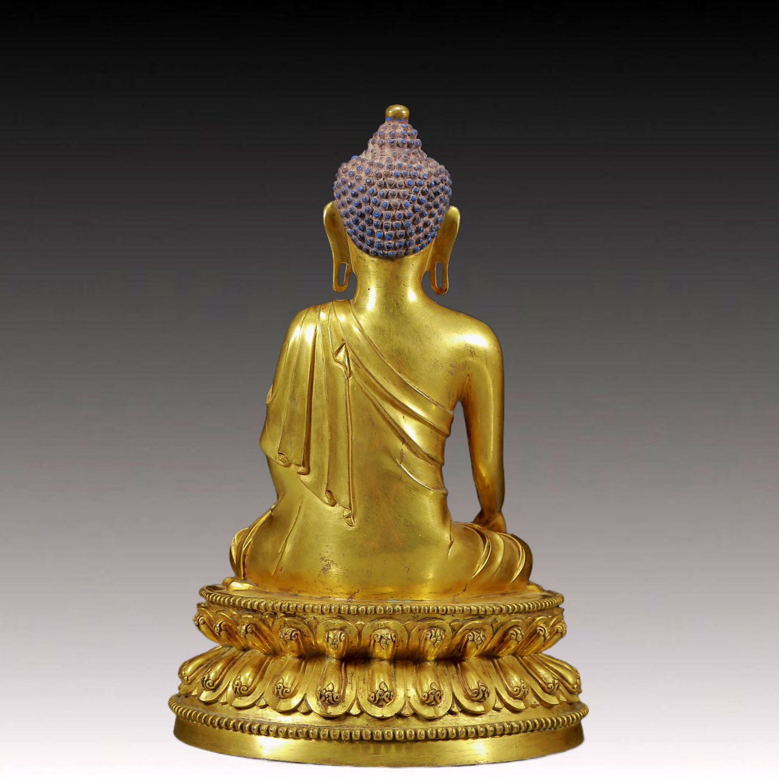 A Pair of Solemn Gilt Bronze Statue of Sakyamuni - 17