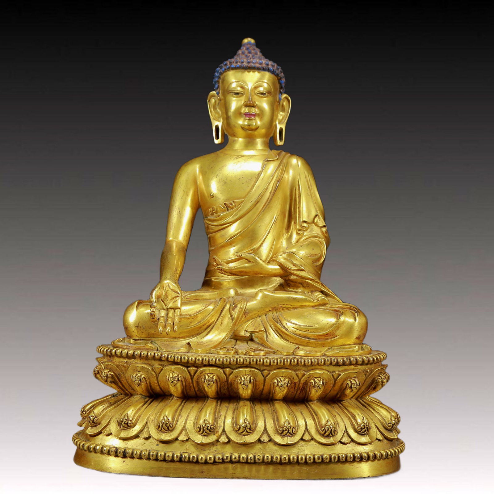 A Pair of Solemn Gilt Bronze Statue of Sakyamuni - 19