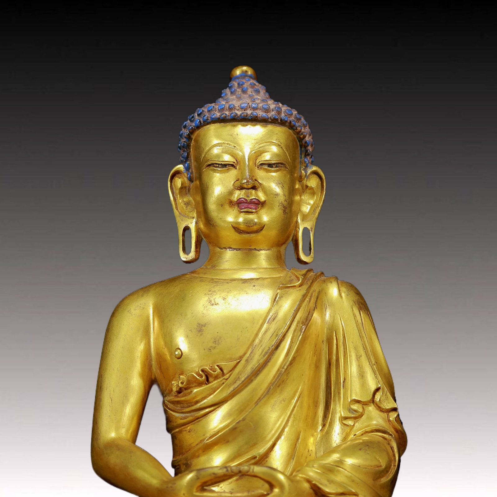 A Pair of Solemn Gilt Bronze Statue of Sakyamuni - 3