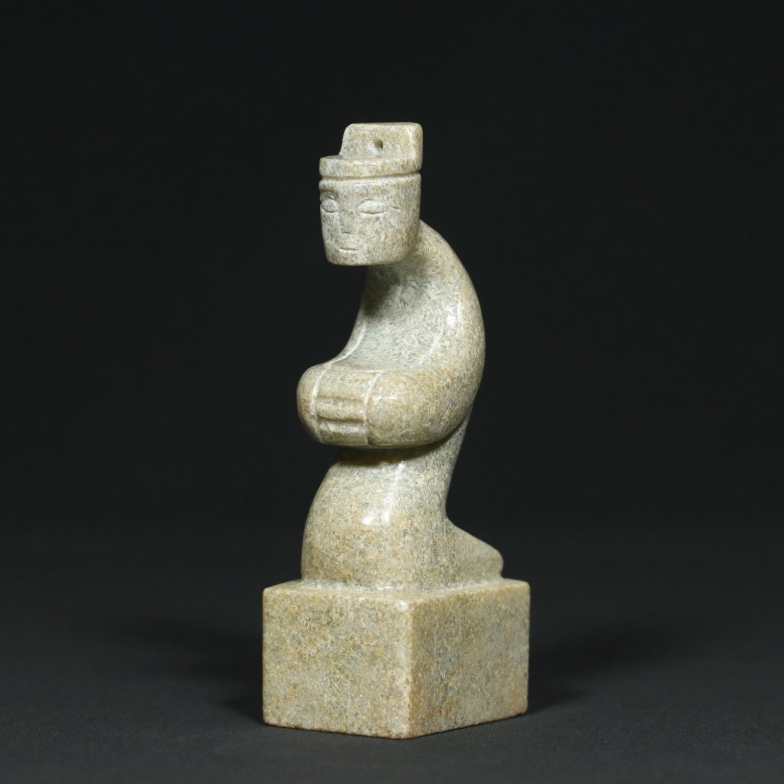 An Exquisite White Jade Figure Pattern Seal: An Exquisite White Jade Figure Pattern Seal,Han Dynasty,China,Size:3.9inx1.5inx1.2in,Weight:160g 白玉人物纹印章,中国汉代