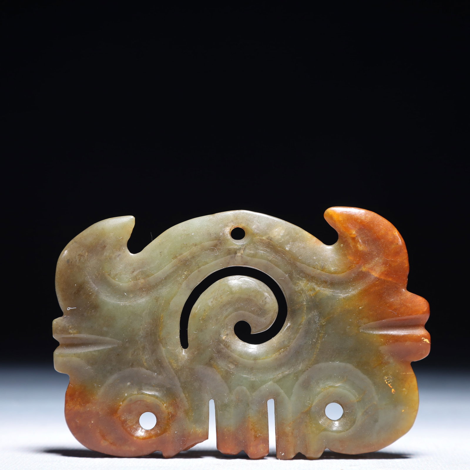 An Archaic Hongshan Culture Green Jade Pendant (1 of 4)