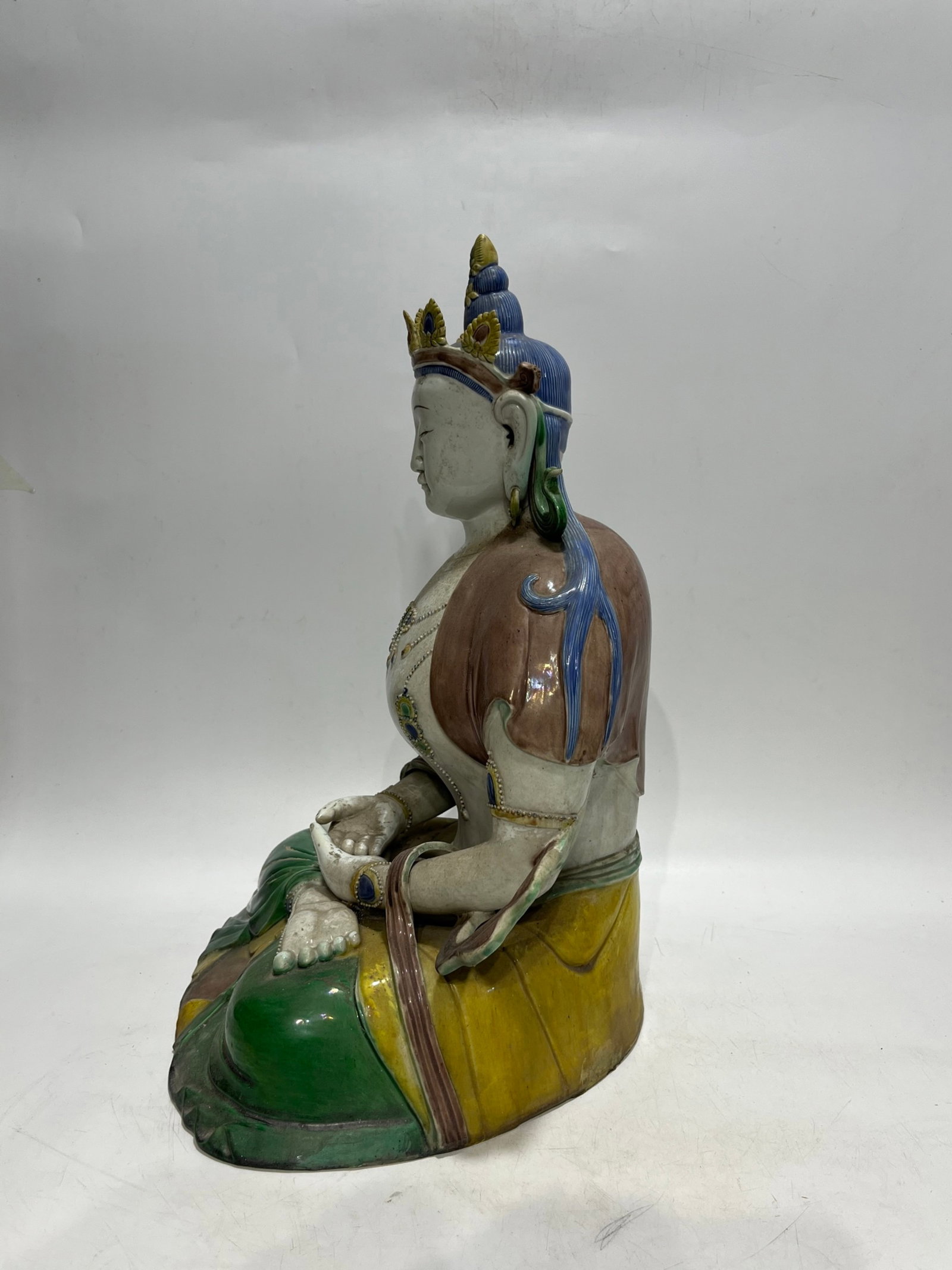 A Solemn Biscuit Buddha Statue - 4