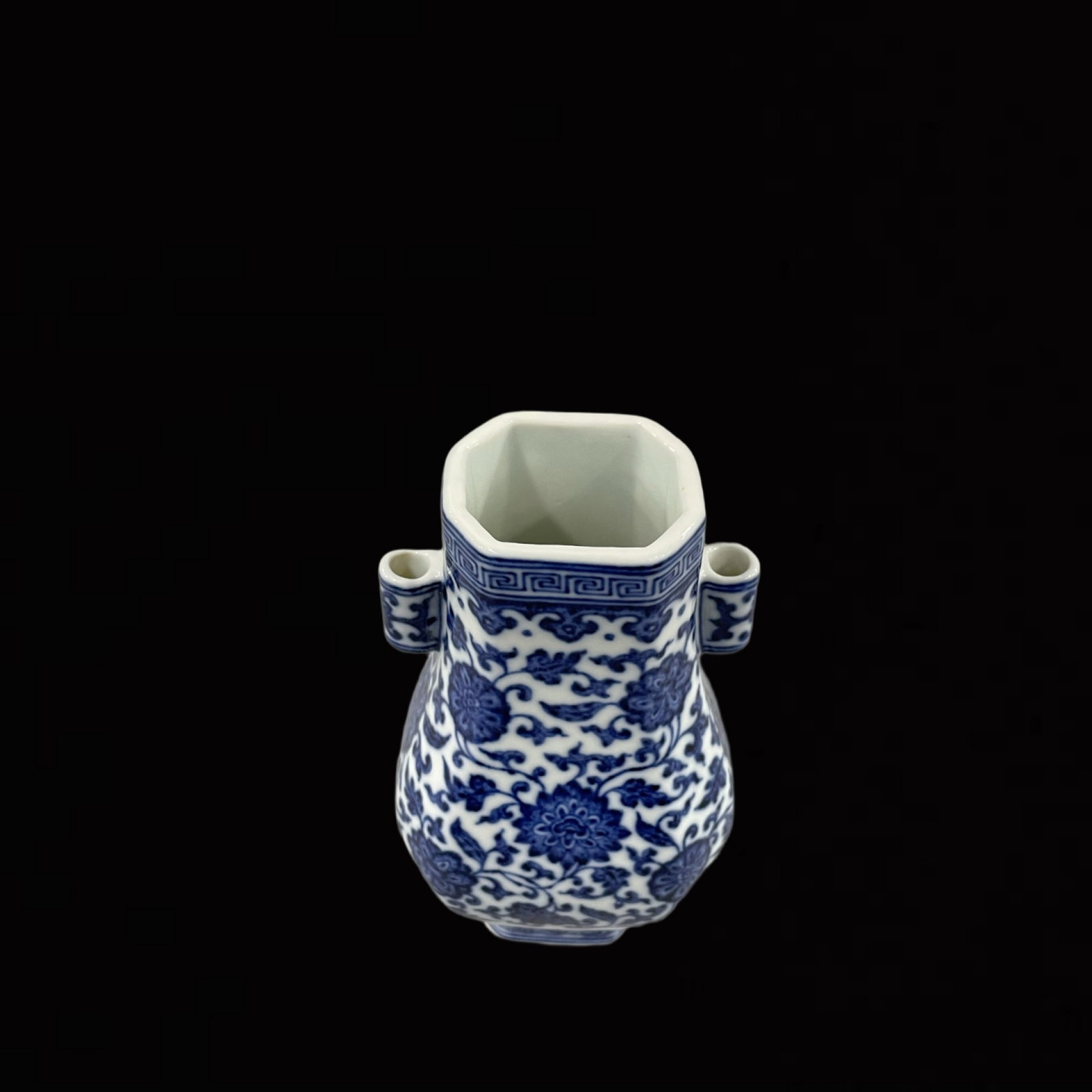 An Exquisite Blue and White Lotus Pattern Double-Ears Vase - 2