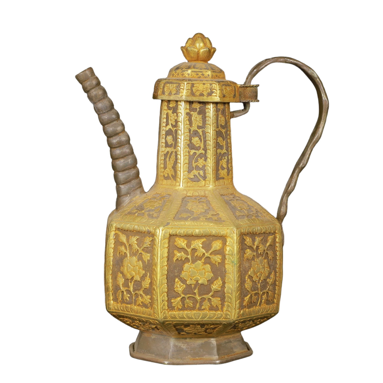 An Exquisite Gilt Silver Lotus Pattern Ewer - 7