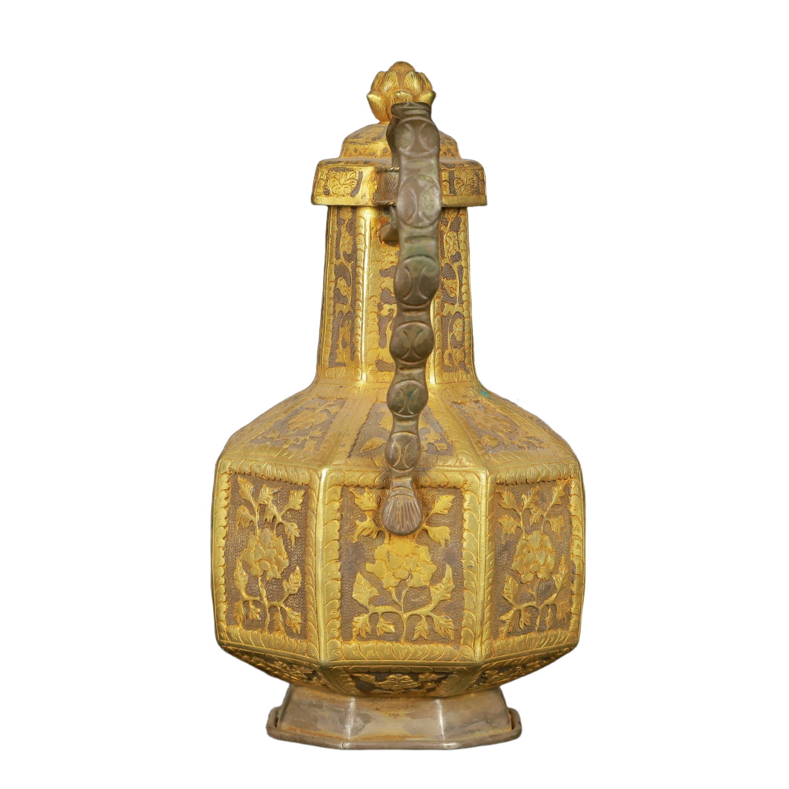 An Exquisite Gilt Silver Lotus Pattern Ewer - 9