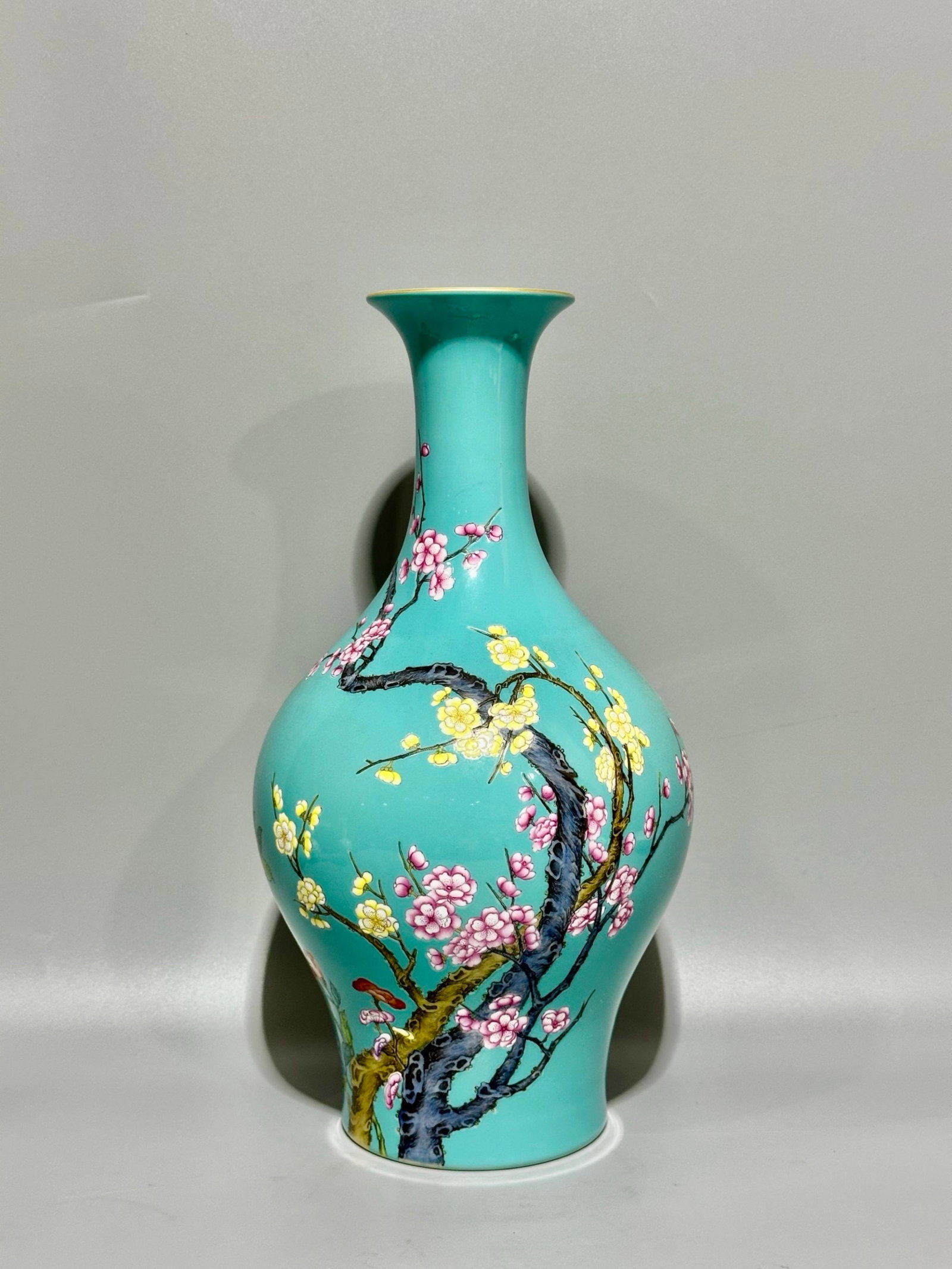 A Rare Turquoise Glazed Flower Pattern Vase (1 of 10)
