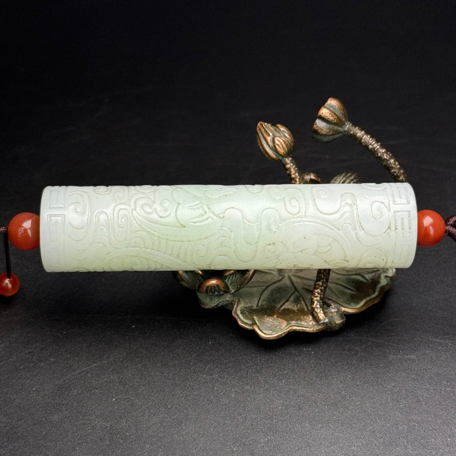 An Exquisite White Jade Auspicious Cloud and Bats Pattern Pendant - 2