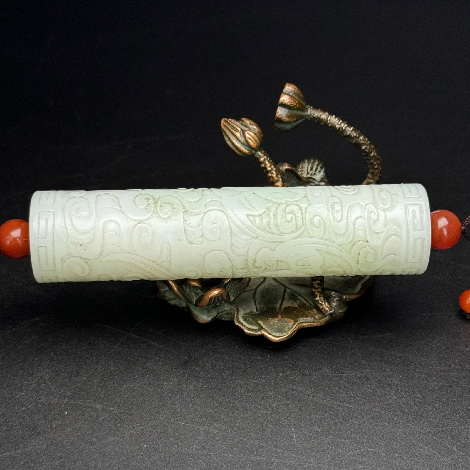 An Exquisite White Jade Auspicious Cloud and Bats Pattern Pendant - 3