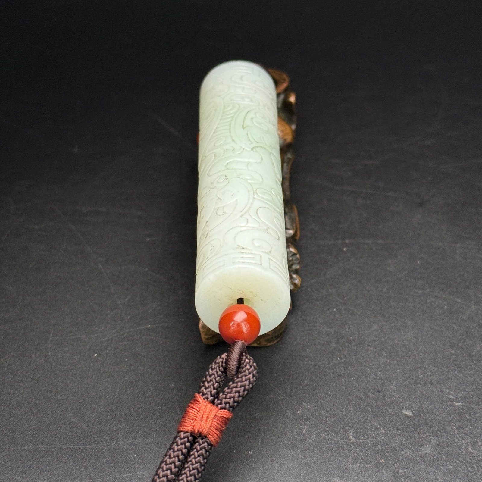 An Exquisite White Jade Auspicious Cloud and Bats Pattern Pendant - 6