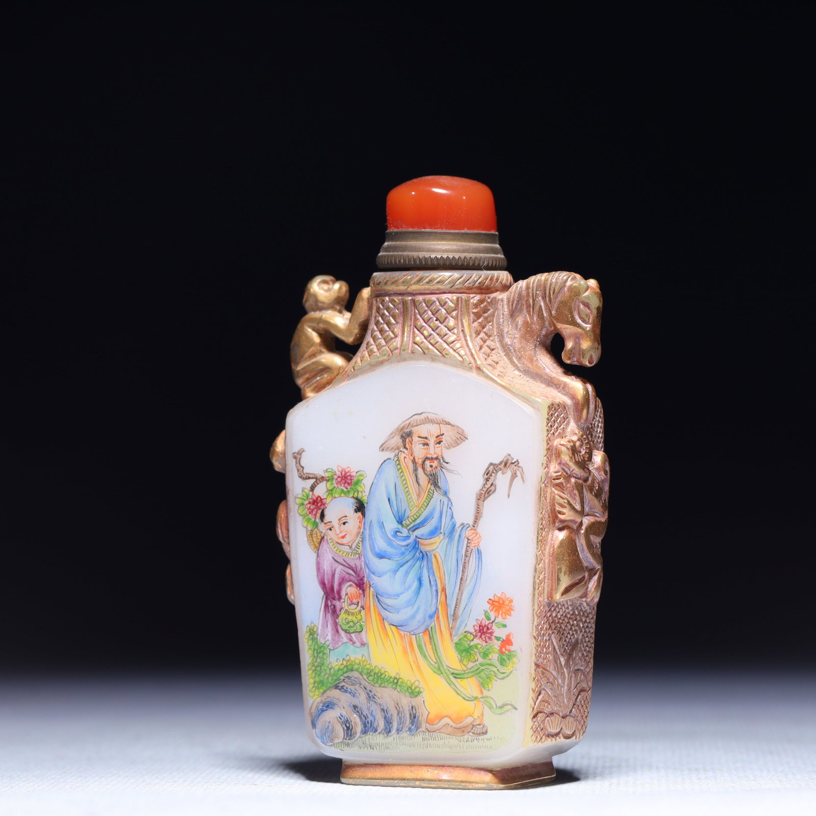 An Exquisite Glass Figure Pattern Snuff Bottle - 2