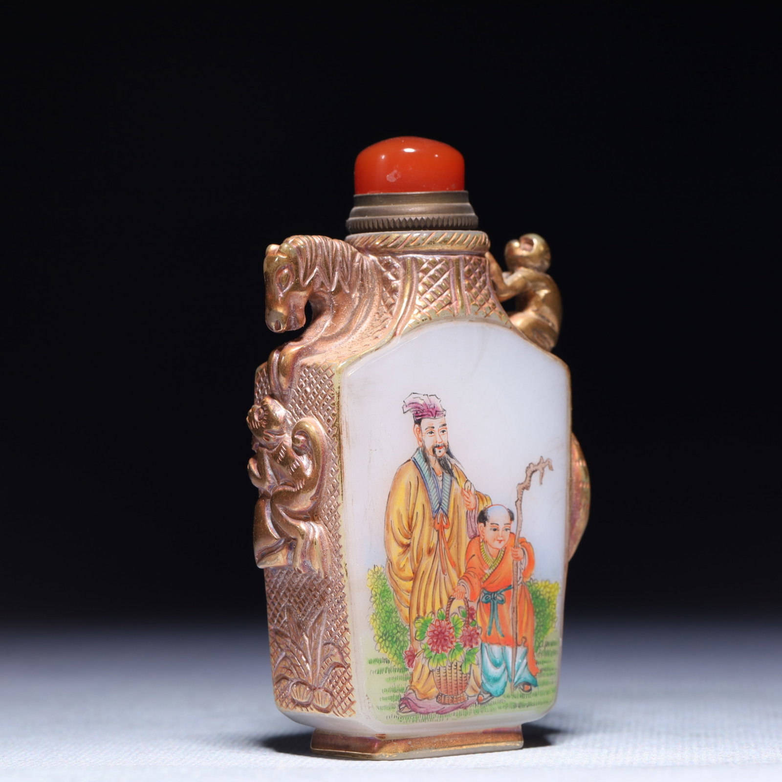 An Exquisite Glass Figure Pattern Snuff Bottle - 4