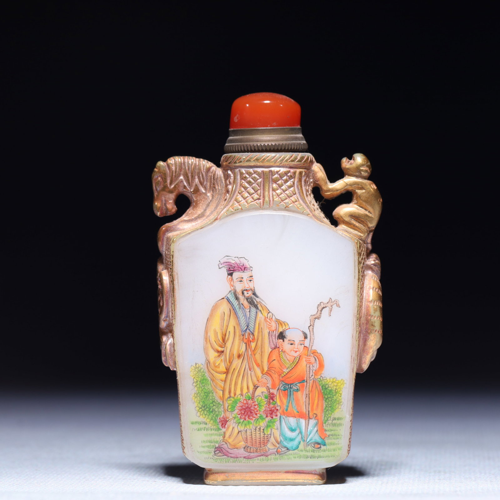 An Exquisite Glass Figure Pattern Snuff Bottle - 5