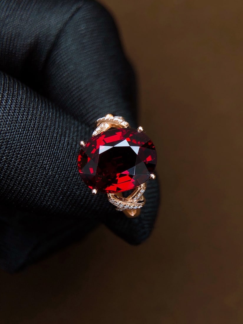 8.36Ctw Natural Garnet Ring - 5