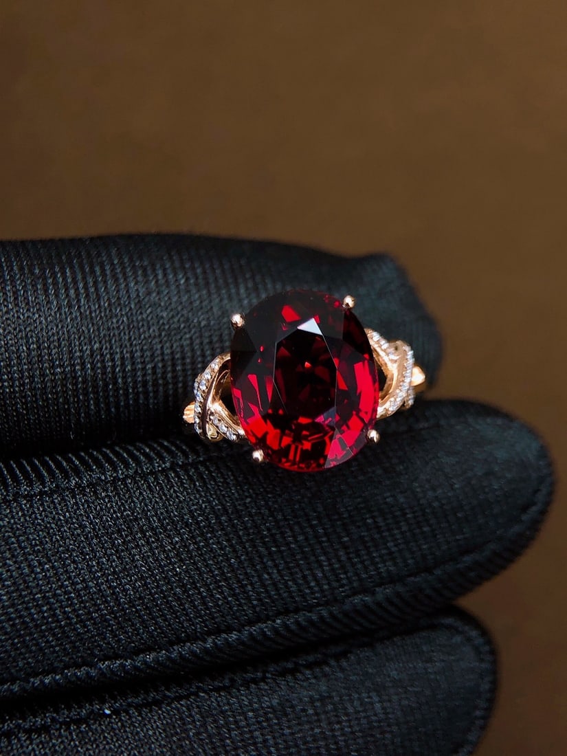 8.36Ctw Natural Garnet Ring - 6