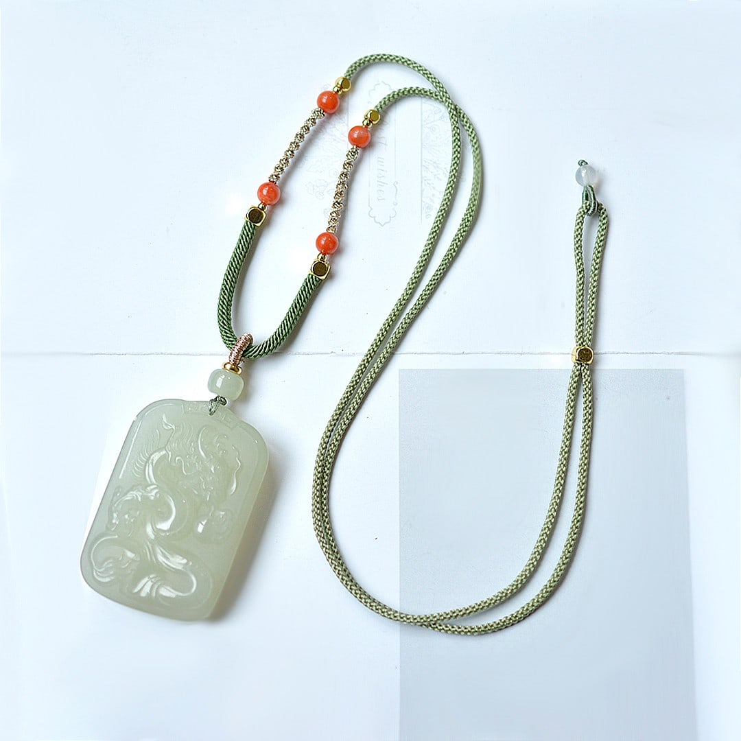 An Exquisite White Jade Dragon Pattern Pendant - 4
