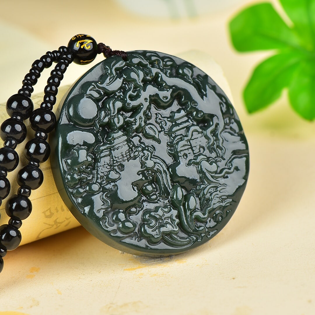 An Exquisite Jasper Landscape Pattern Pendant - 4