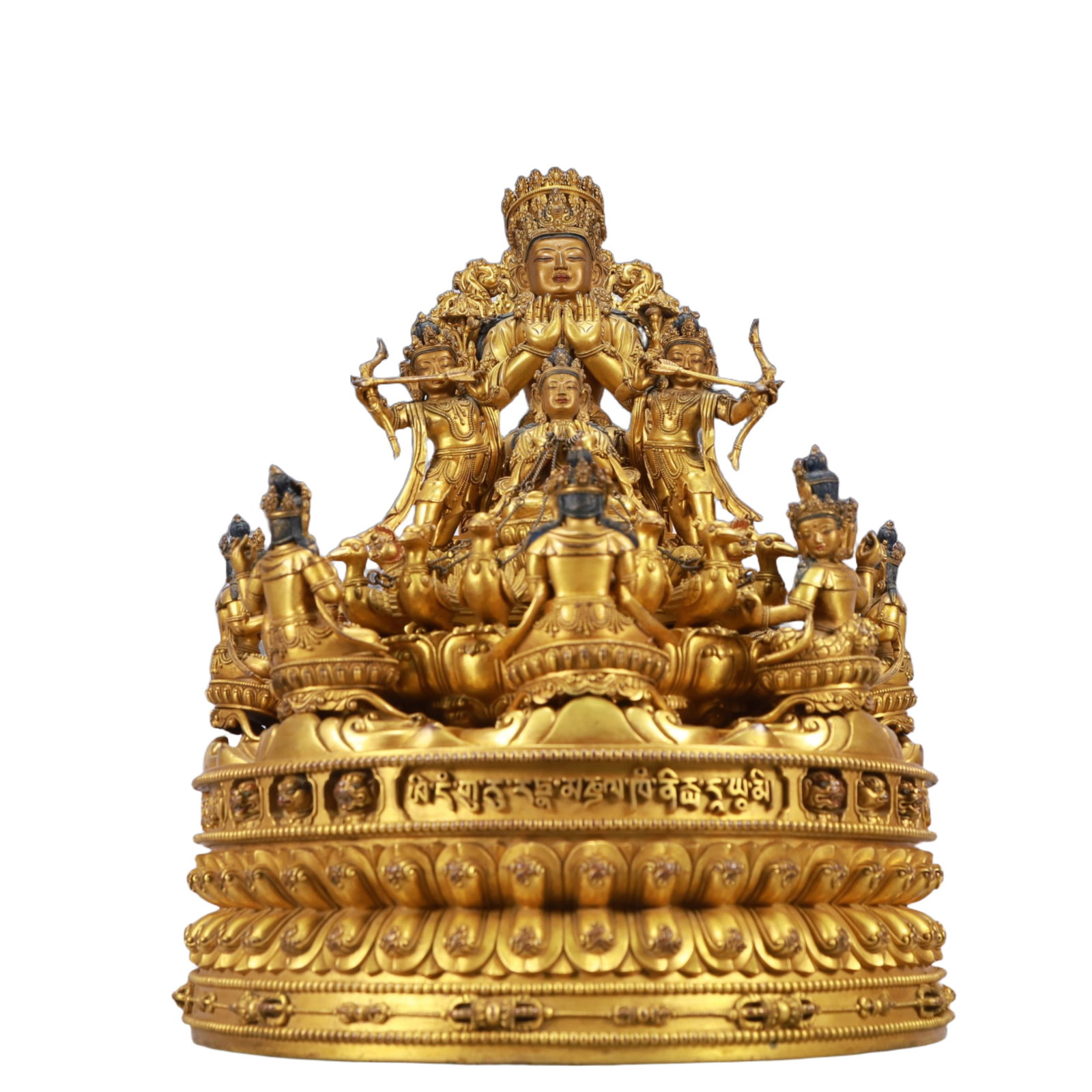 A Solemn Gilt Bronze Statue of Bodhisattva: A Solemn Gilt Bronze Statue of Bodhisattva ,Ming Dynasty, China,Size:11.8inx18.9in Weight:27750g 铜鎏金菩萨像,中国明代