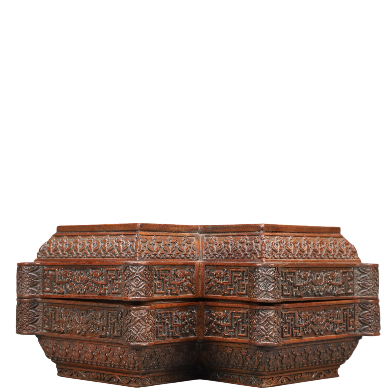 A Precious Poplar wood Flower Pattern Box - 2