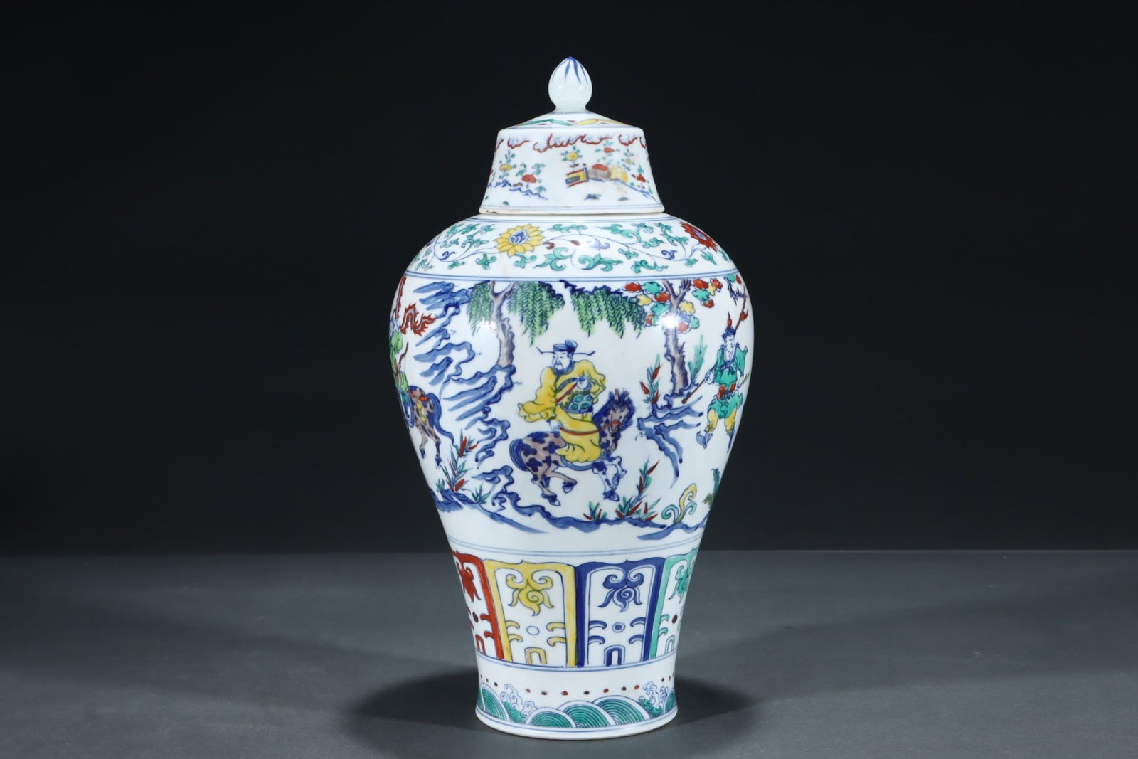 A Rare Doucai Character and Story Pattern Bottle - 3